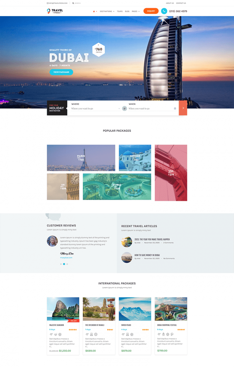 template travel keren