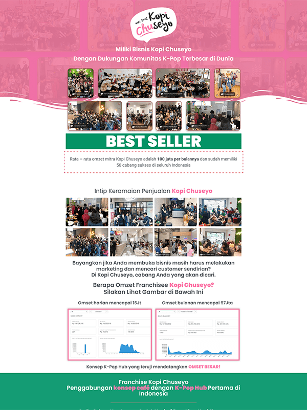 Contoh Landing Page Franchise