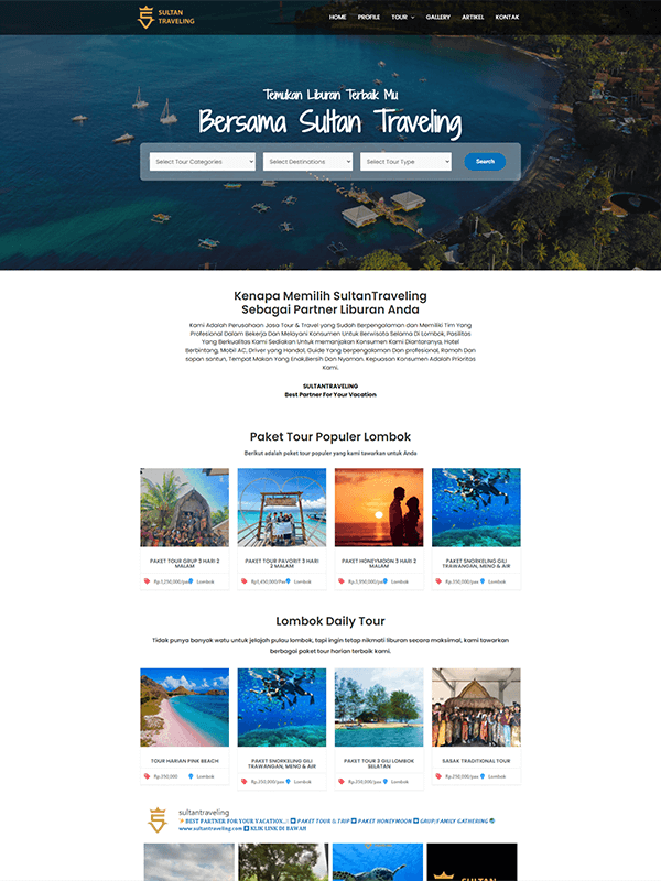 sultan traveling lombok