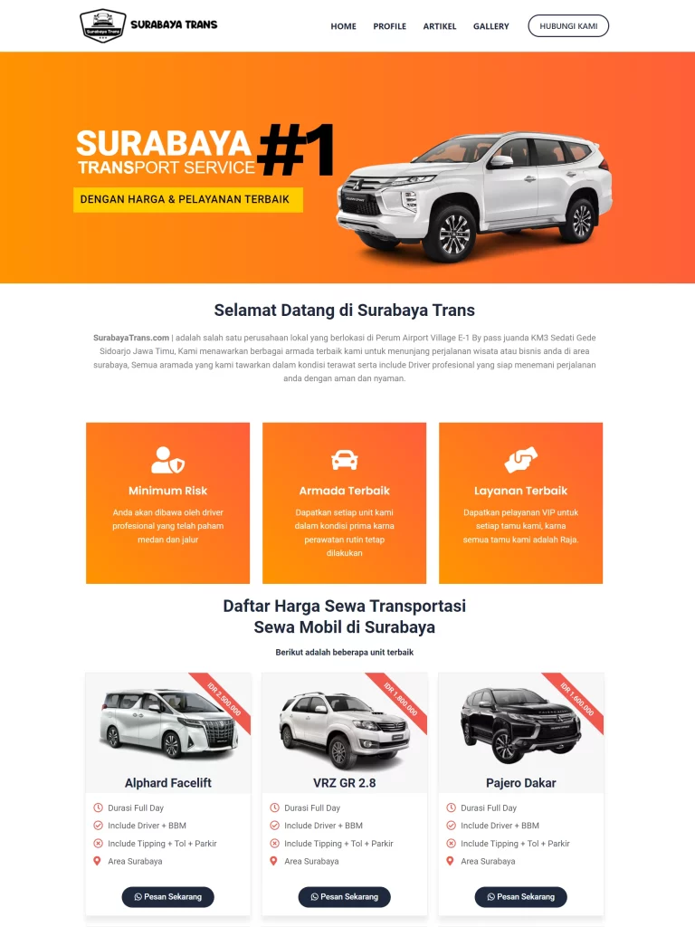surabaya trans jasa website transport